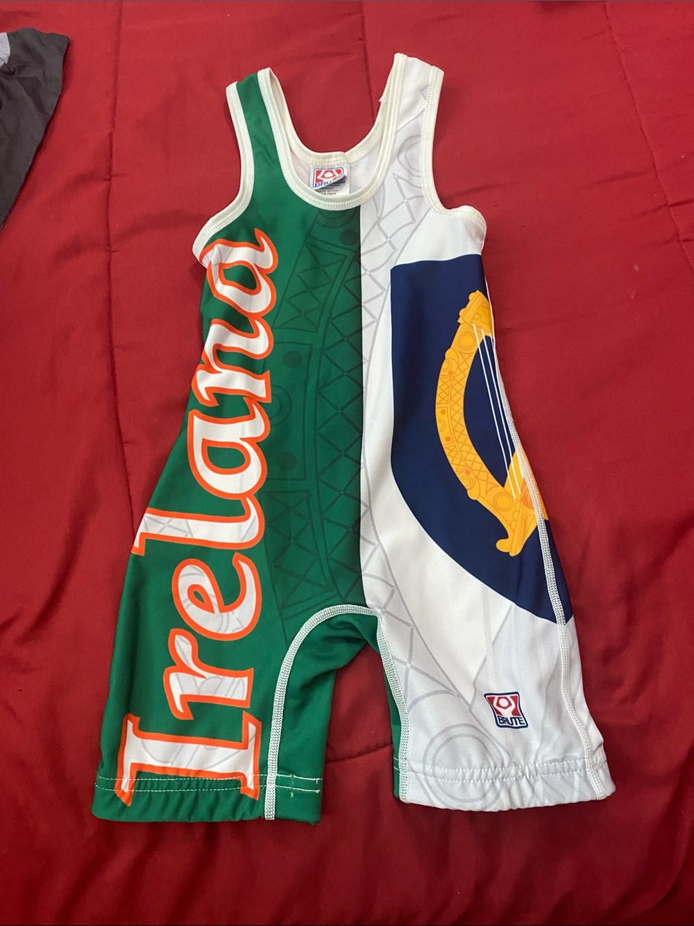 Ireland Graphic Singlet Bodysuit - Green & White Kids Top